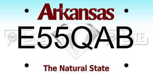 E55QAB Arkansas License Plate