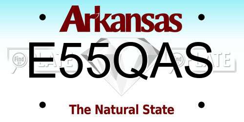E55QAS Arkansas License Plate
