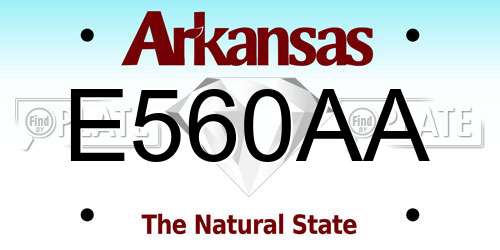 E560AA Arkansas License Plate