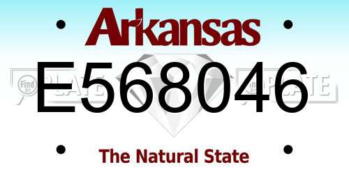 E568046 Arkansas License Plate