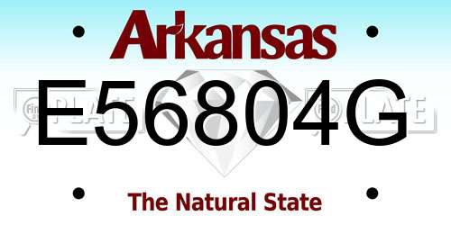 E56804G Arkansas License Plate