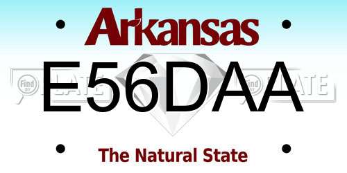 E56DAA Arkansas License Plate