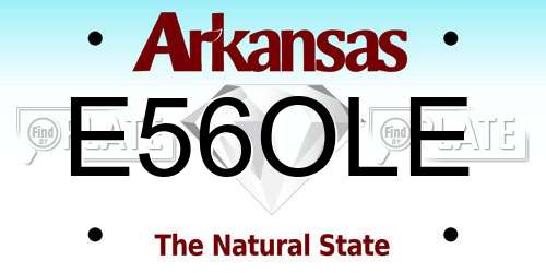 E56OLE Arkansas License Plate