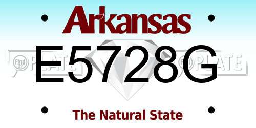 E5728G Arkansas License Plate