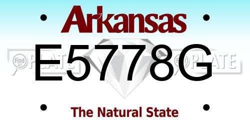 E5778G Arkansas License Plate