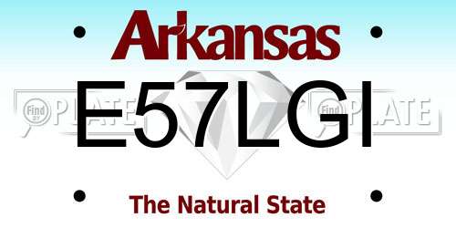 E57LGI Arkansas License Plate