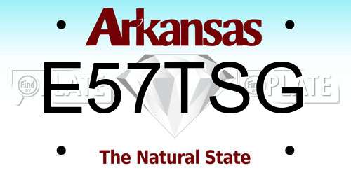 E57TSG Arkansas License Plate