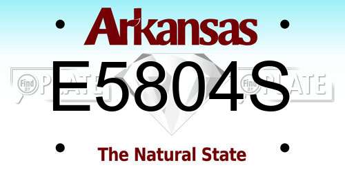 E5804S Arkansas License Plate