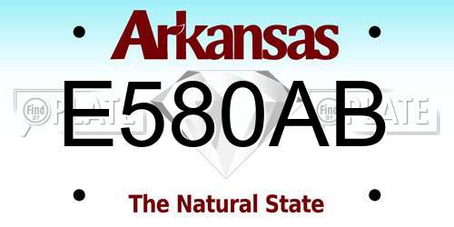 E580AB Arkansas License Plate