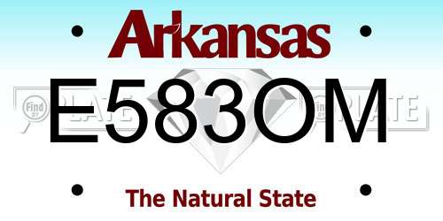 E583OM Arkansas License Plate