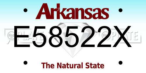 E58522X Arkansas License Plate