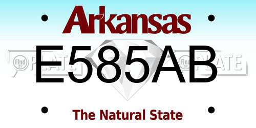 E585AB Arkansas License Plate