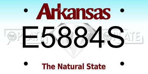 E5884S Arkansas License Plate
