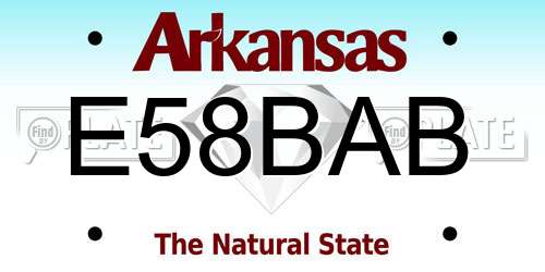 E58BAB Arkansas License Plate