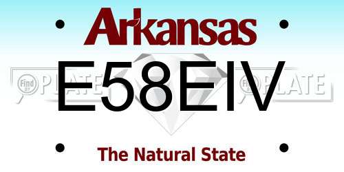 E58EIV Arkansas License Plate