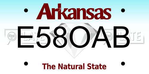 E58OAB Arkansas License Plate