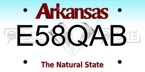 E58QAB Arkansas License Plate