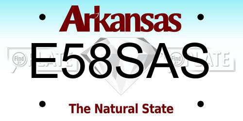 E58SAS Arkansas License Plate