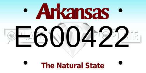 E600422 Arkansas License Plate