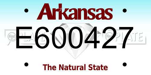 E600427 Arkansas License Plate