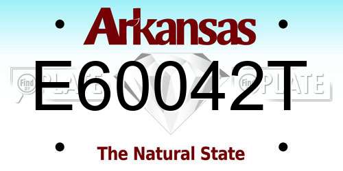 E60042T Arkansas License Plate