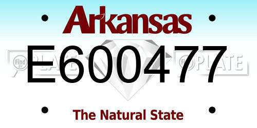 E600477 Arkansas License Plate