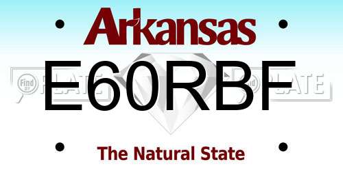E60RBF Arkansas License Plate