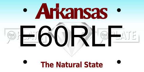 E60RLF Arkansas License Plate