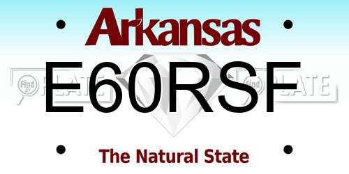 E60RSF Arkansas License Plate