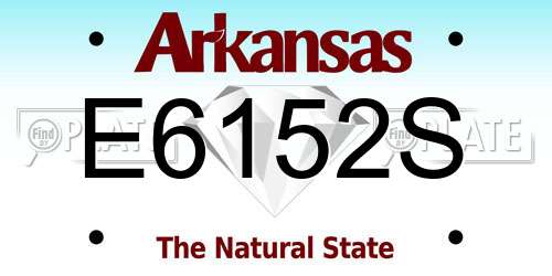 E6152S Arkansas License Plate
