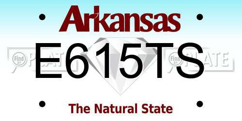 E615TS Arkansas License Plate