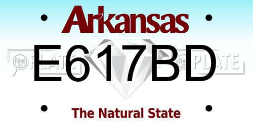 E617BD Arkansas License Plate