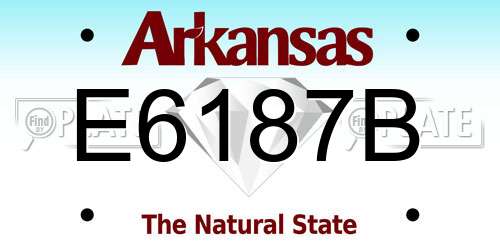 E6187B Arkansas License Plate