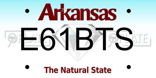 E61BTS Arkansas License Plate