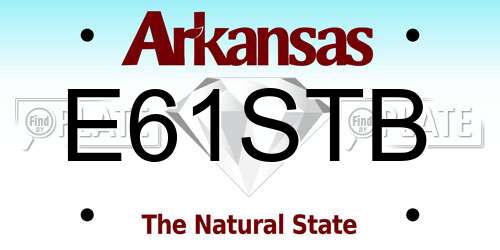 E61STB Arkansas License Plate