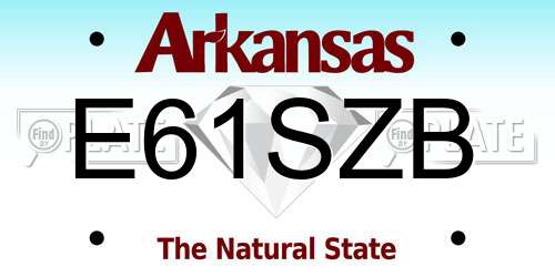E61SZB Arkansas License Plate