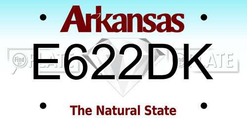 E622DK Arkansas License Plate
