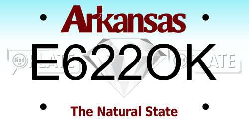 E622OK Arkansas License Plate
