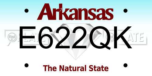 E622QK Arkansas License Plate