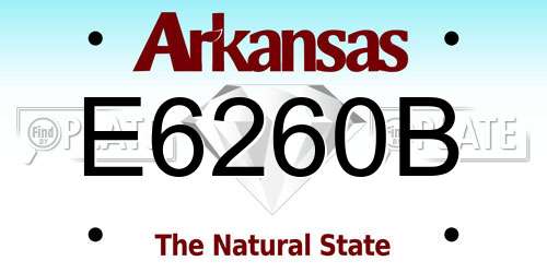 E6260B Arkansas License Plate