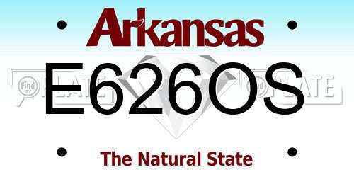 E626OS Arkansas License Plate