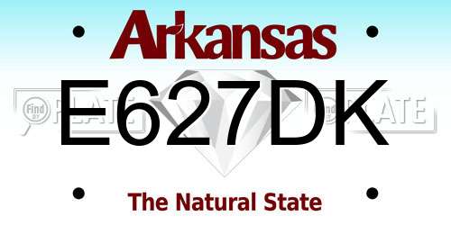E627DK Arkansas License Plate