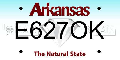 E627OK Arkansas License Plate