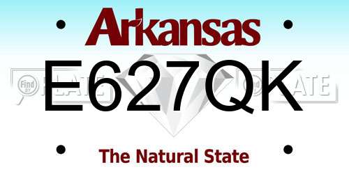 E627QK Arkansas License Plate