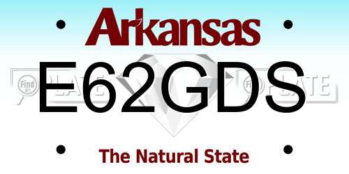 E62GDS Arkansas License Plate