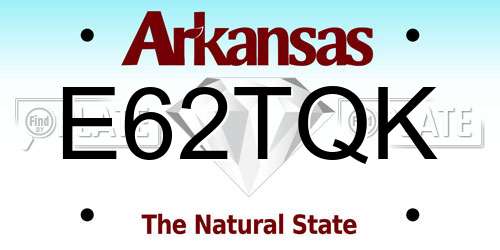 E62TQK Arkansas License Plate