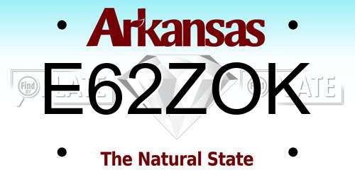 E62ZOK Arkansas License Plate