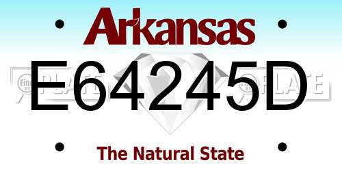 E64245D Arkansas License Plate