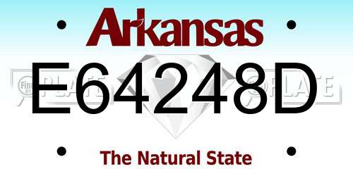 E64248D Arkansas License Plate