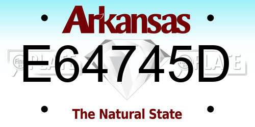 E64745D Arkansas License Plate